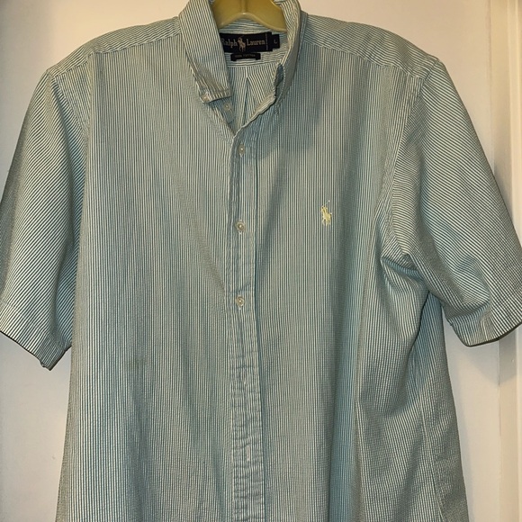 Ralph Lauren Other - Mens Polo Ralph Lauren Short Sleeve Seersucker Green White Button Shirt SS large
